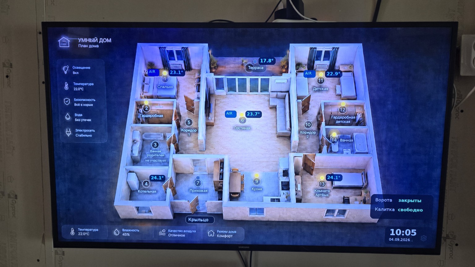 Более поздний рабочий прототип TV Floorplan на телевизоре